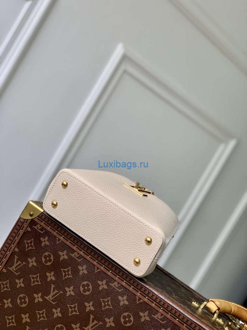 LV M12938 Louis Vuitton Capucines Mini Handbag Quartz White - Image 3