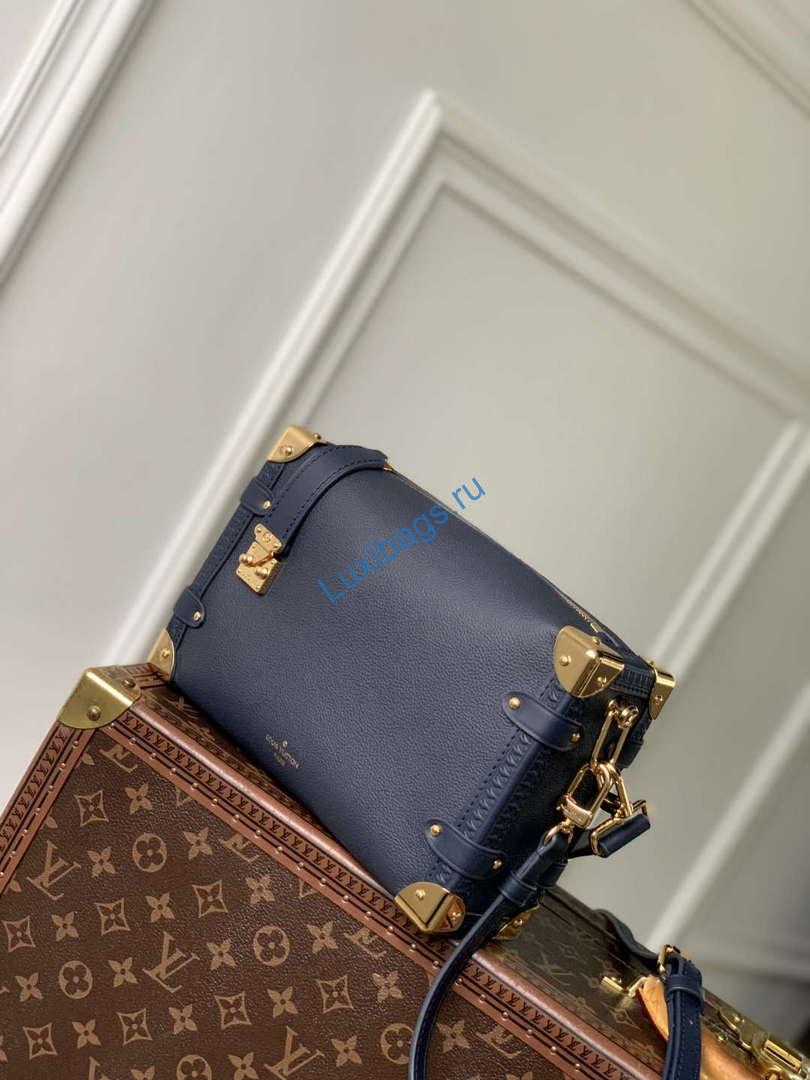 LV M15226 Louis Vuitton Side Trunk MM Handbag Navy Blue