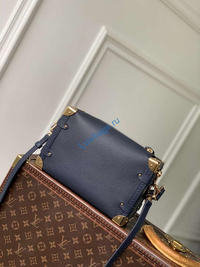 LV M15226 Louis Vuitton Side Trunk MM Handbag Navy Blue - Image 2