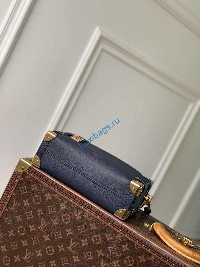 LV M15226 Louis Vuitton Side Trunk MM Handbag Navy Blue - Image 3