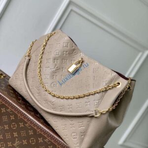LV M14658 Louis Vuitton Anytime MM Cowhide Leather Bag Tourterelle Gray