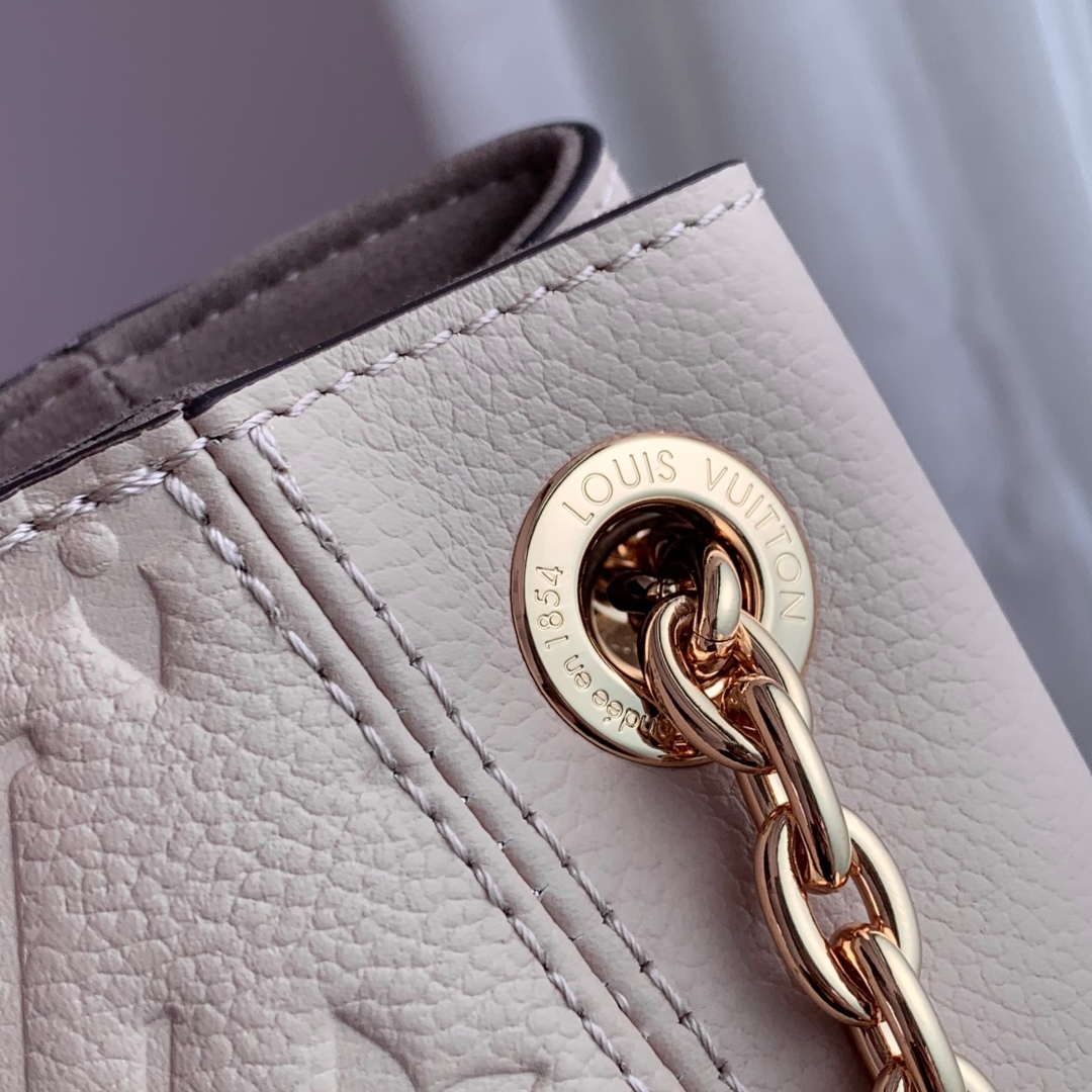 LV M14324 Louis Vuitton Anytime MM Cowhide Leather Bag Sand - Image 5