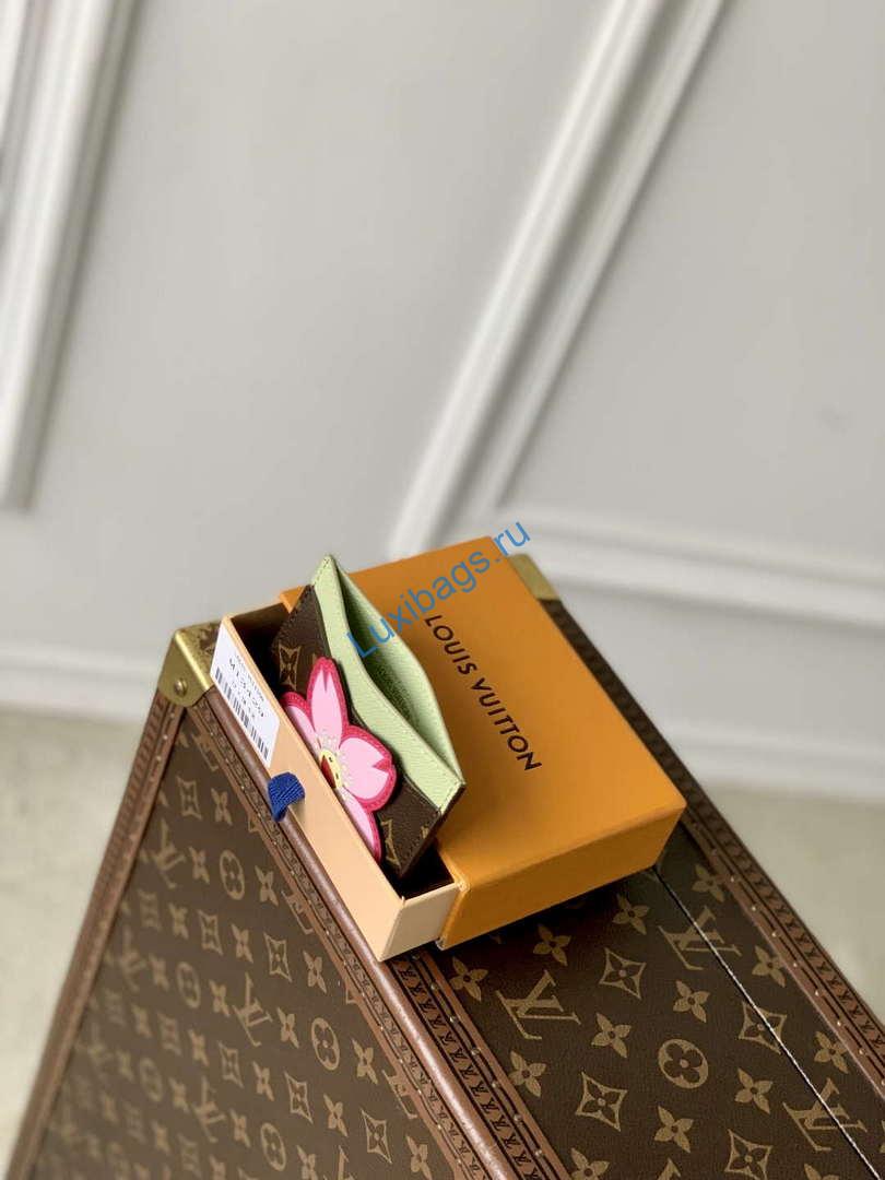 LV M13429 Louis Vuitton LV X TM Card Holder Sakura Brown - Image 8