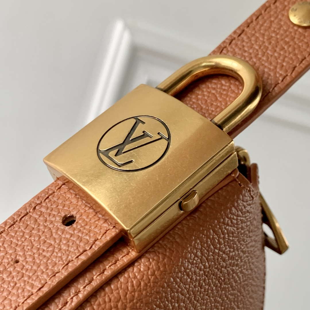 LV M14642 Louis Vuitton Low Key Cookie MM Bag Cognac - Image 4