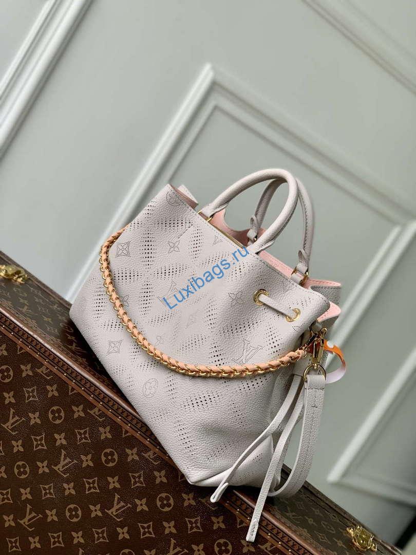 LV M13838 Louis Vuitton Bella Tote Mahina Bag Pink/Gray