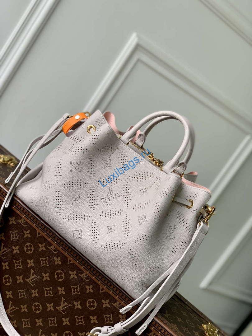 LV M13838 Louis Vuitton Bella Tote Mahina Bag Pink/Gray - Image 2
