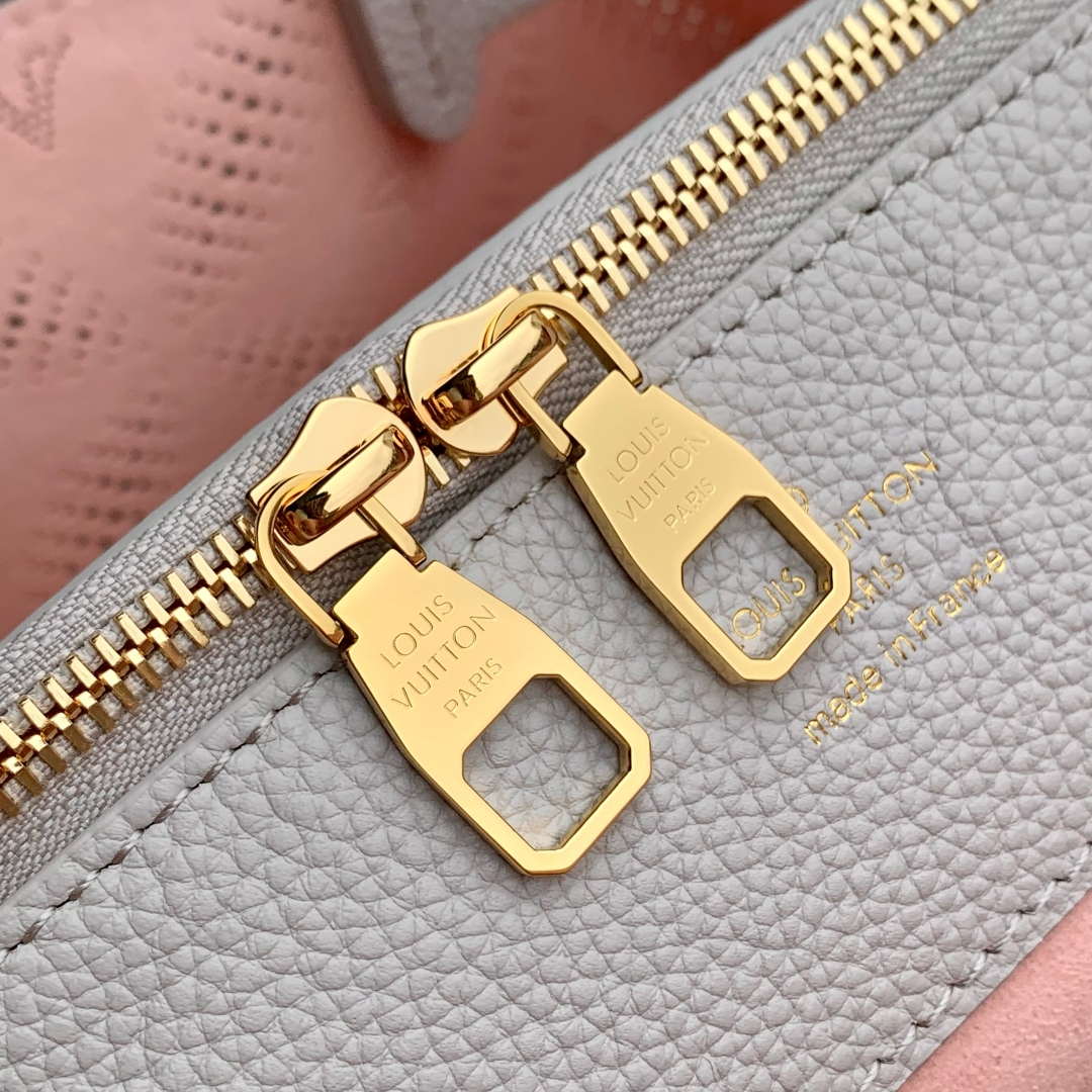 LV M13838 Louis Vuitton Bella Tote Mahina Bag Pink/Gray - Image 5