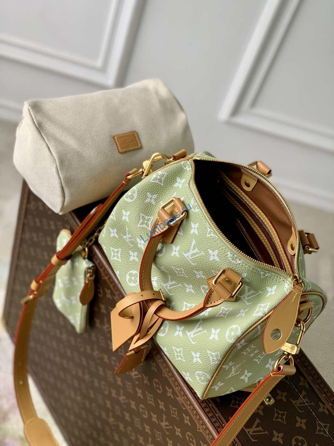 LV M24443 Louis Vuitton Speedy P9 Bandoulière 25 Bag Fruit Green Leather - Image 8