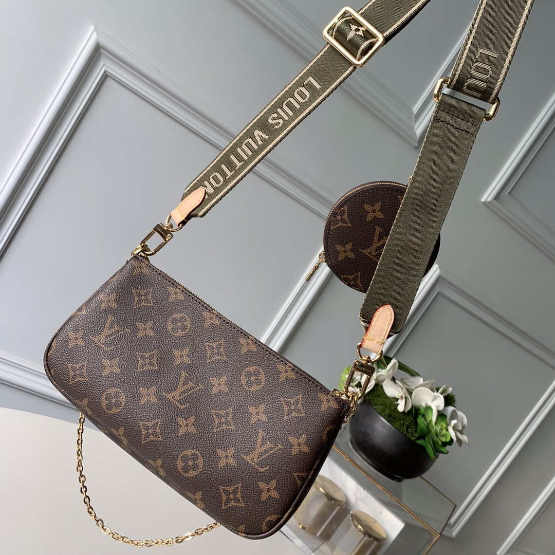 LV M44813 Louis Vuitton M44823 Multi Pochette Accessoires Bag Light Green - Image 2