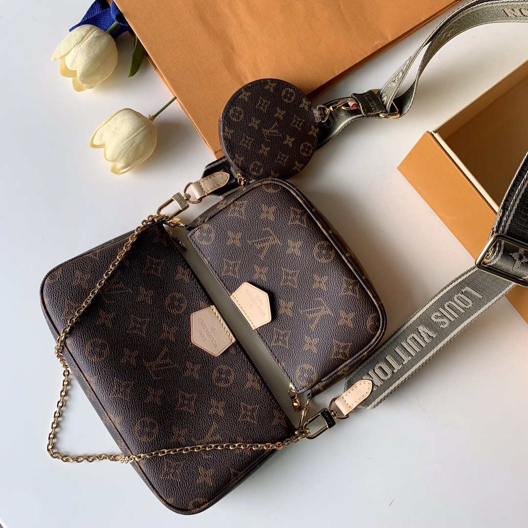 LV M44813 Louis Vuitton M44823 Multi Pochette Accessoires Bag Light Green - Image 3