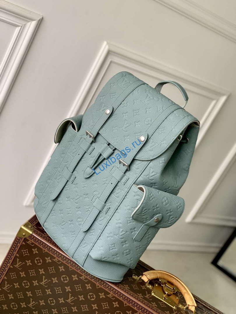 LV M13863 Louis Vuitton Christopher MM Backpack Misty Lake Green