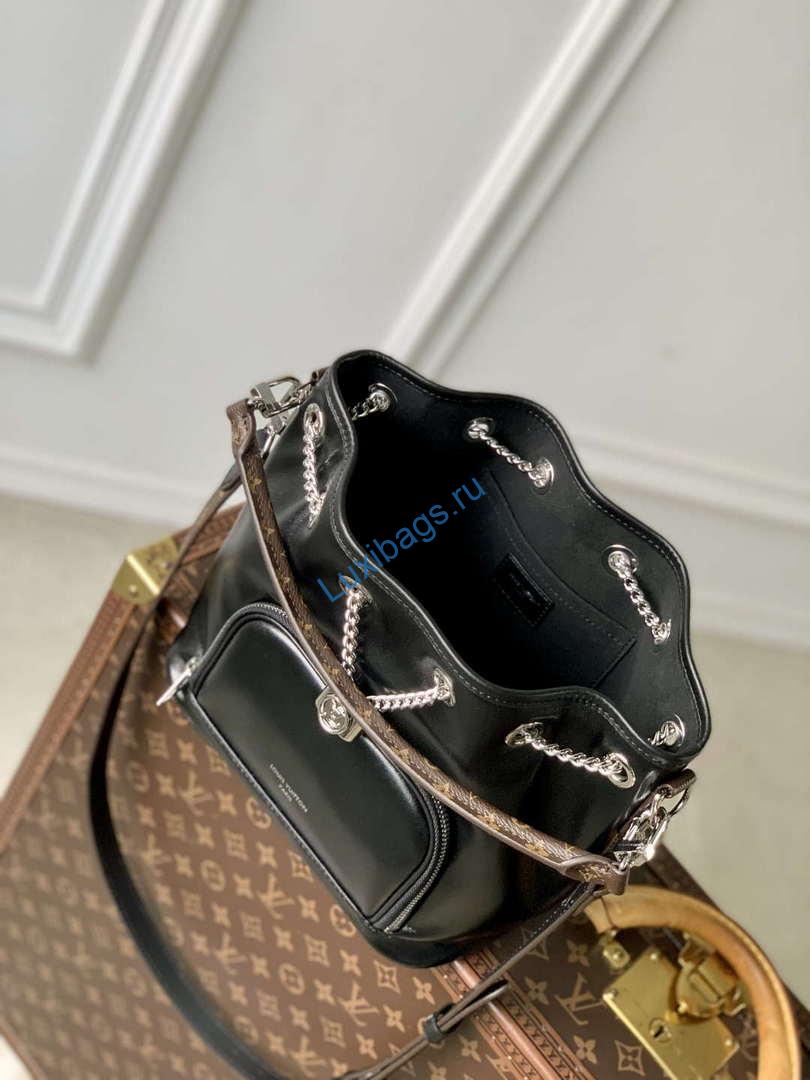 LV M14377 Louis Vuitton No Way Vibe Handbag Black - Image 8