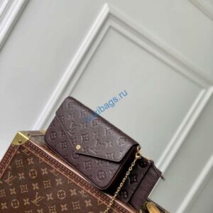 LV M14193 Louis Vuitton Félicie Pochette Bag Chocolate Brown