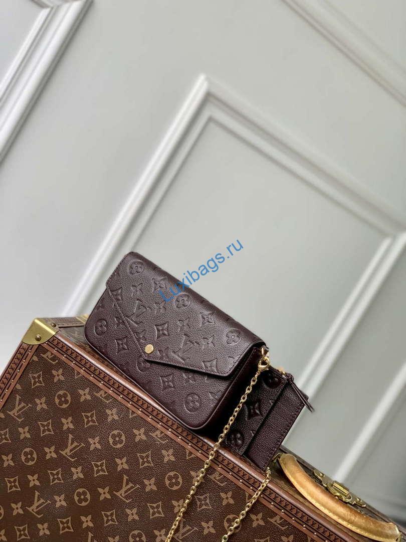 LV M14193 Louis Vuitton Félicie Pochette Bag Chocolate Brown
