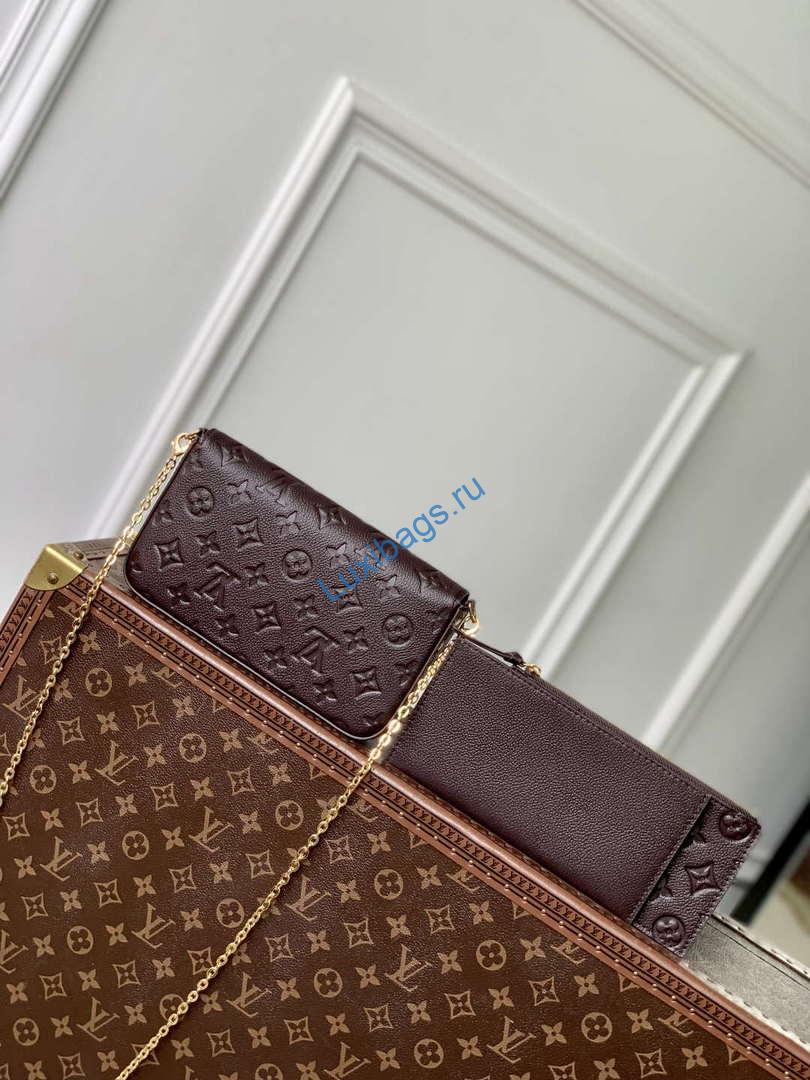 LV M14193 Louis Vuitton Félicie Pochette Bag Chocolate Brown - Image 2