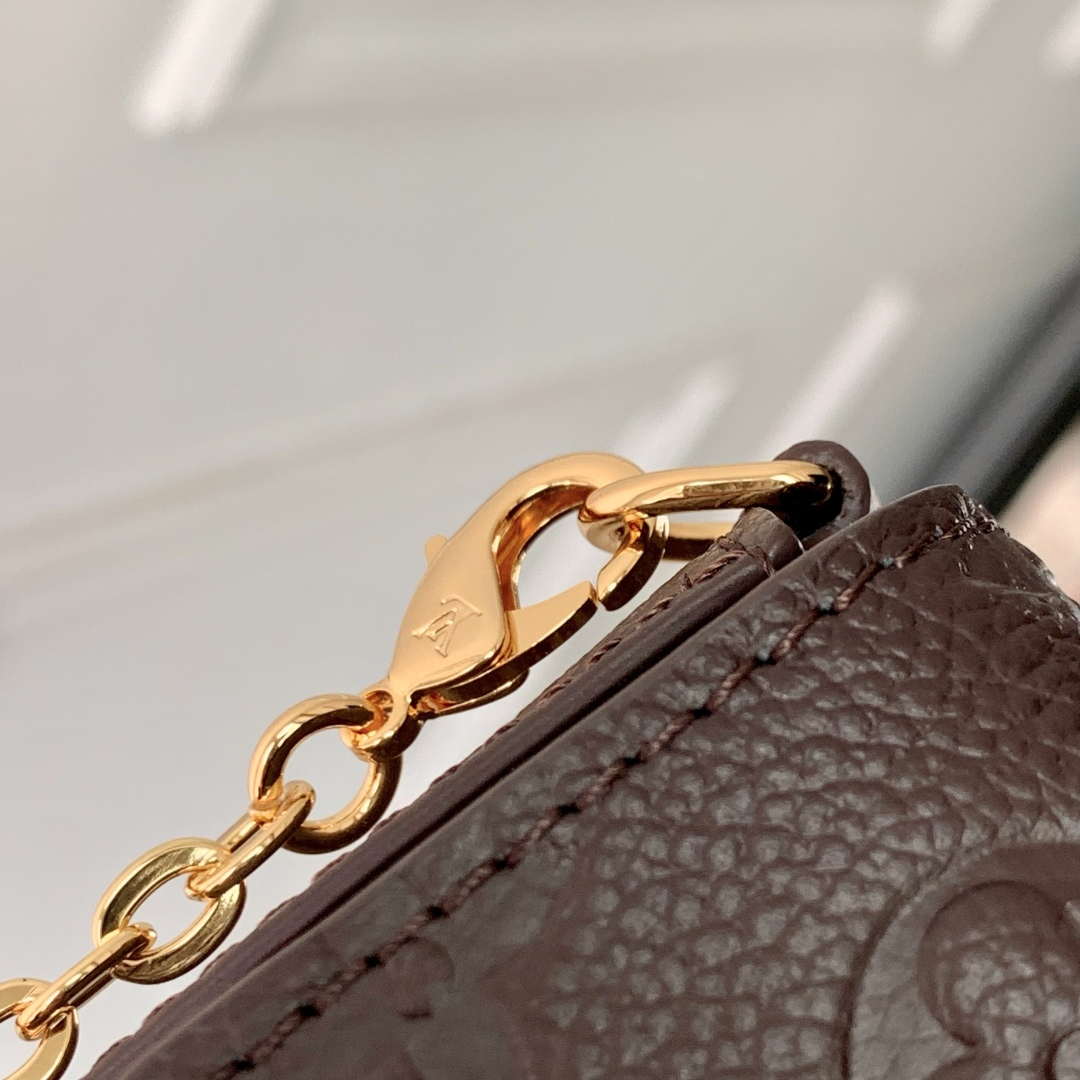 LV M14193 Louis Vuitton Félicie Pochette Bag Chocolate Brown - Image 4