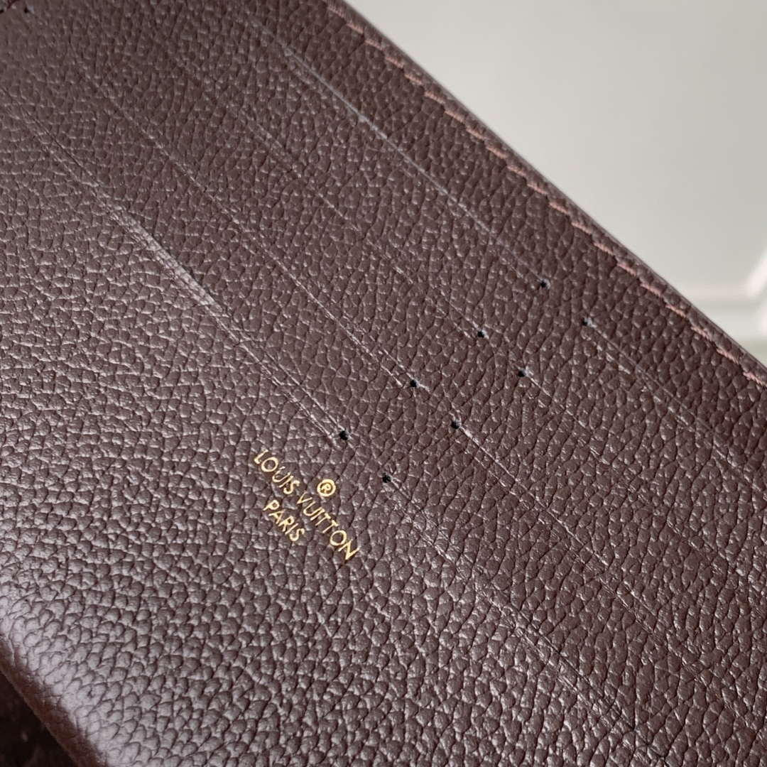 LV M14193 Louis Vuitton Félicie Pochette Bag Chocolate Brown - Image 7