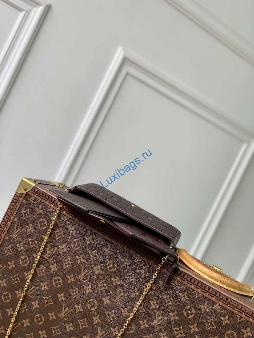 LV M14193 Louis Vuitton Félicie Pochette Bag Chocolate Brown - Image 8