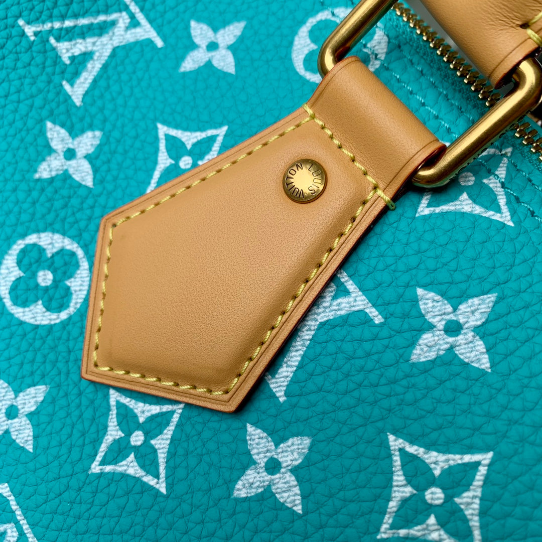LV M21108 Louis Vuitton Speedy P9 Bandoulière 30 Bag Monogram Leather Fluorescent Lake Blue - Image 6
