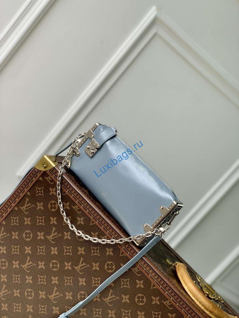 LV M25445 Louis Vuitton Slim Trunk Bag Gray Blue - Image 5