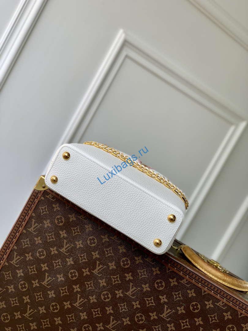 LV M12279 Louis Vuitton Capucines BB Bag Silver Sea - Image 3