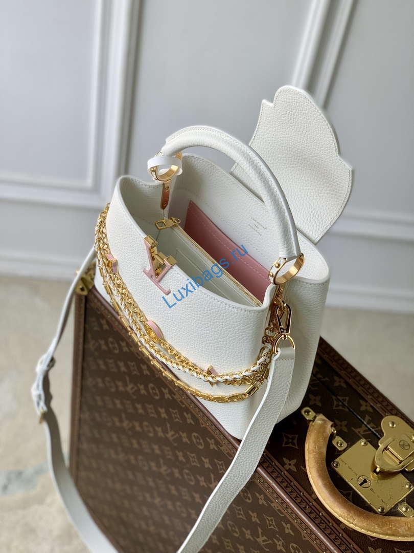 LV M12279 Louis Vuitton Capucines BB Bag Silver Sea - Image 8