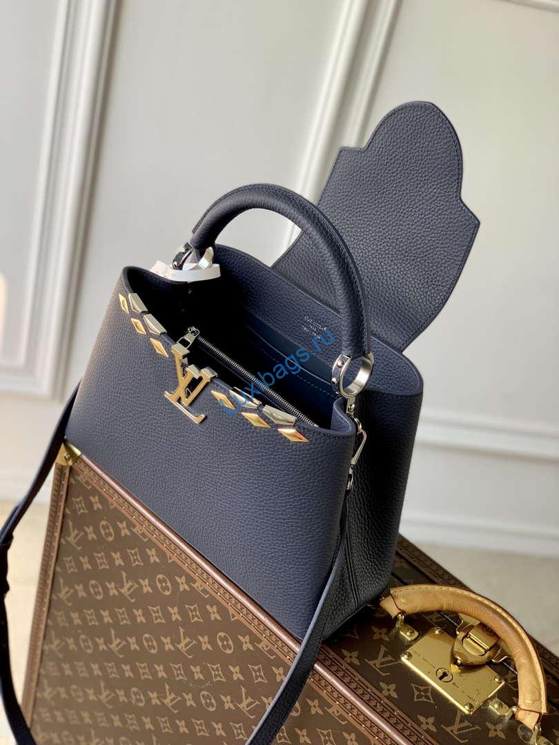 Louis Vuitton LV M12751 Capucines MM Handbag Blue - Image 8