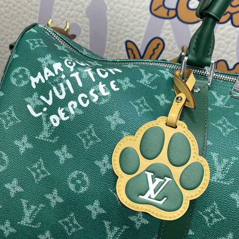 LV M12687 Louis Vuitton Keepall Bandoulière 50 City Bag Green - Image 5