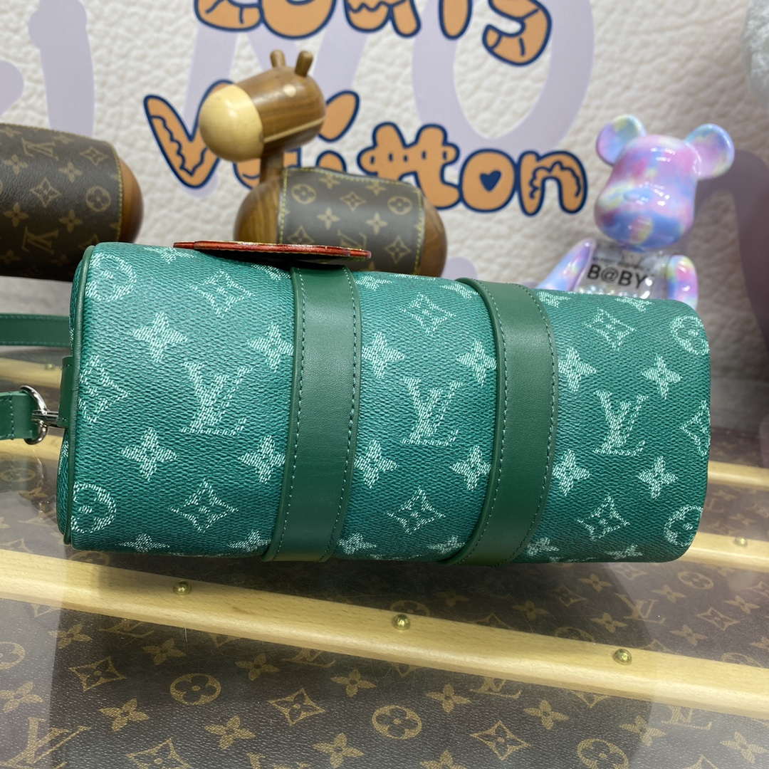 LV M12684 Louis Vuitton Keepall Bandoulière 25 City Bag Green - Image 4