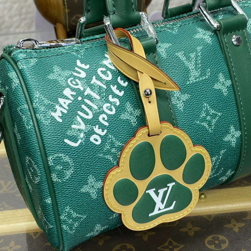 LV M12684 Louis Vuitton Keepall Bandoulière 25 City Bag Green - Image 5