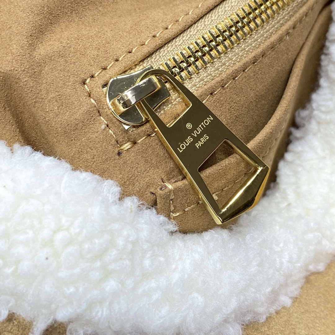 LV M11843 Louis Vuitton CarryAll PM Suede Leather Bag Beige - Image 14