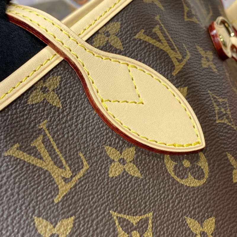 LV M12096 Louis Vuitton Reversible Neverfull Inside Out MM Handbag Red - Image 10