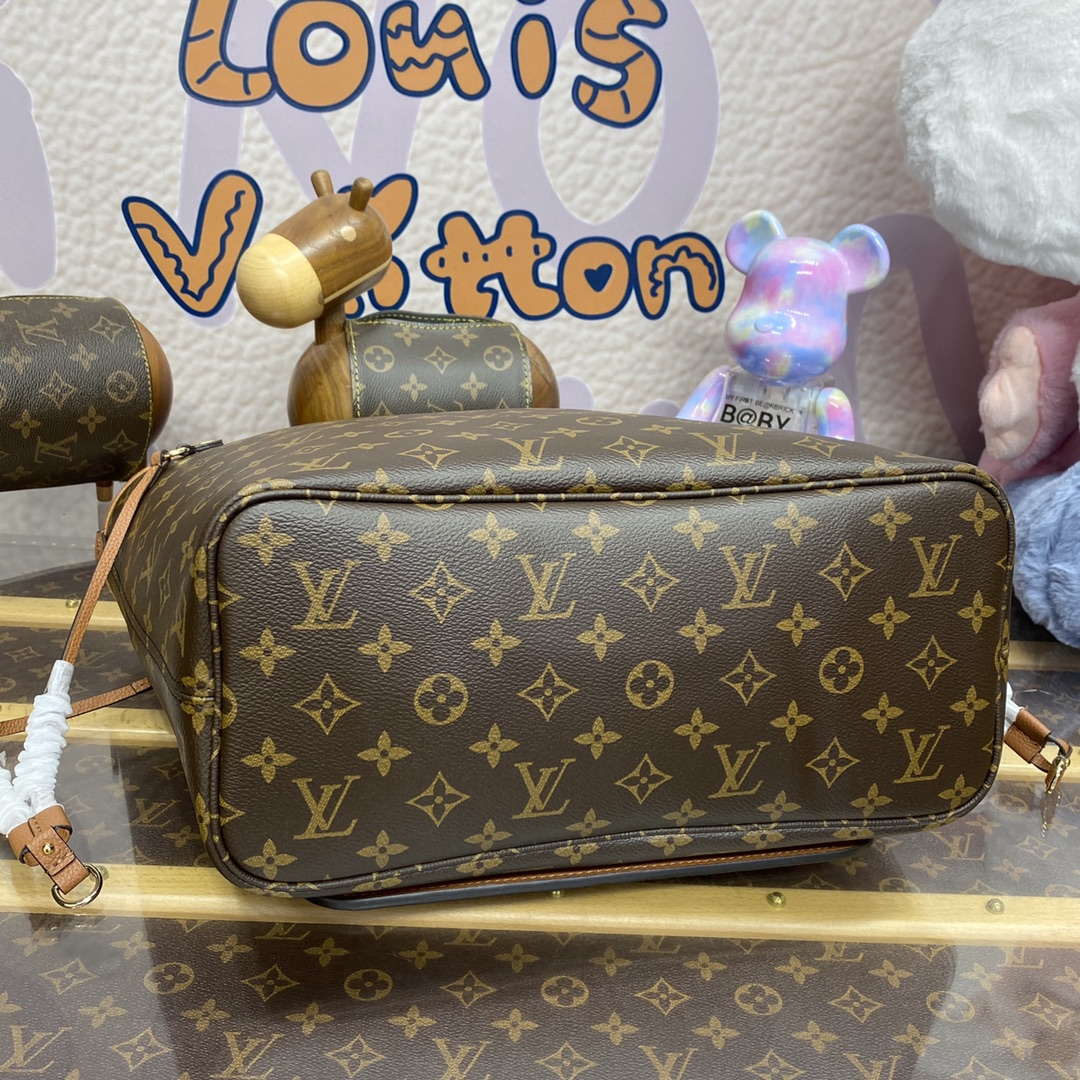 LV M12061 Louis Vuitton Reversible Neverfull Inside Out MM Handbag Brown - Image 5
