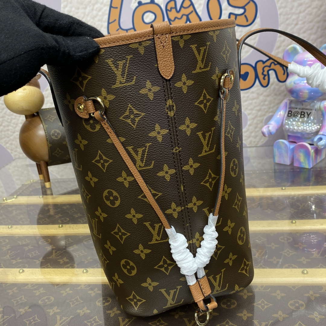 LV M12061 Louis Vuitton Reversible Neverfull Inside Out MM Handbag Brown - Image 6