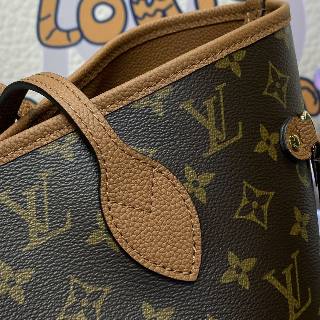 LV M12061 Louis Vuitton Reversible Neverfull Inside Out MM Handbag Brown - Image 7
