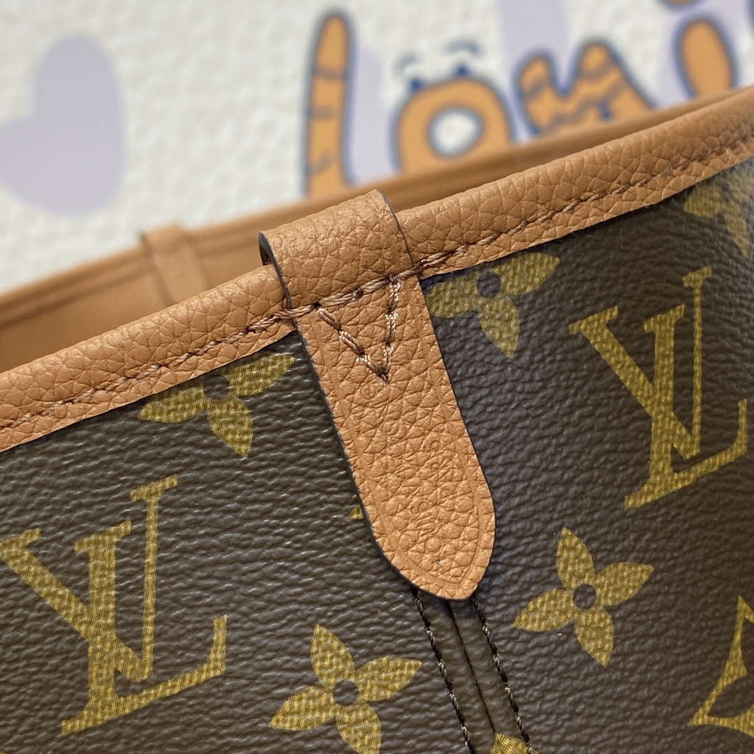 LV M12061 Louis Vuitton Reversible Neverfull Inside Out MM Handbag Brown - Image 9