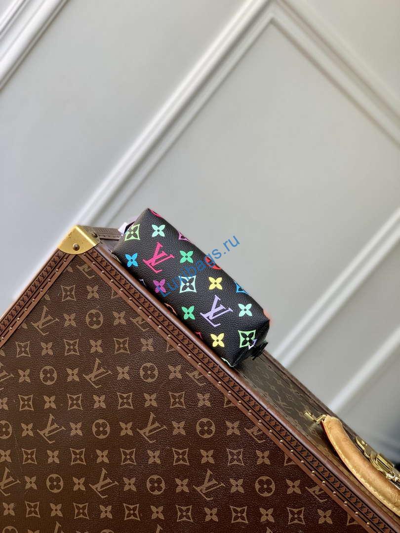 LV M13744 Louis Vuitton LV X TM Cosmetic Pouch PM Black Multicolored - Image 3