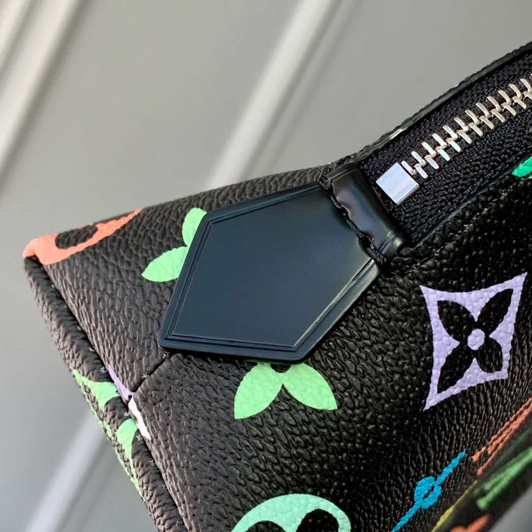 LV M13744 Louis Vuitton LV X TM Cosmetic Pouch PM Black Multicolored - Image 5