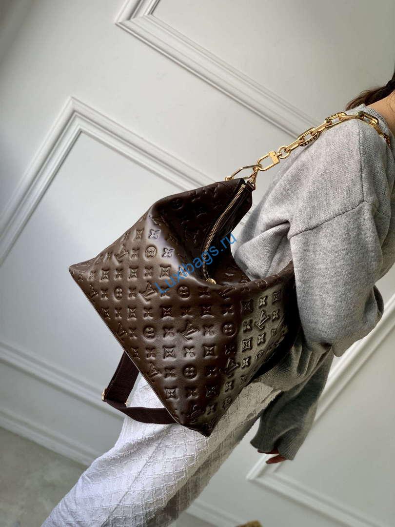 LV M12072 Louis Vuitton Coussin Hobo MM Bag Chocolat - Image 6