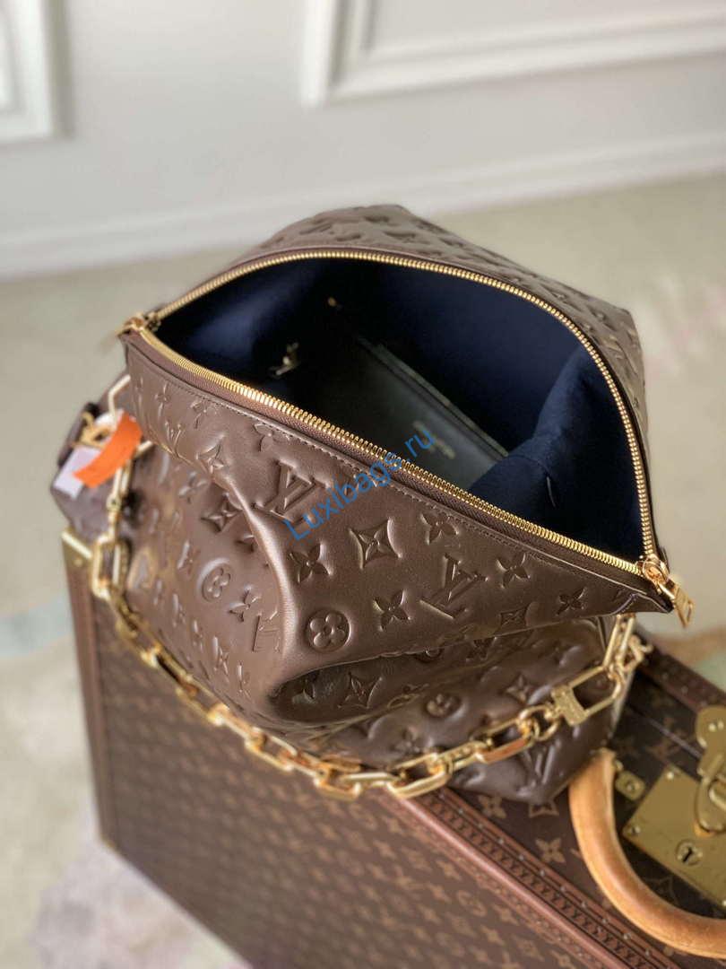 LV M12072 Louis Vuitton Coussin Hobo MM Bag Chocolat - Image 8