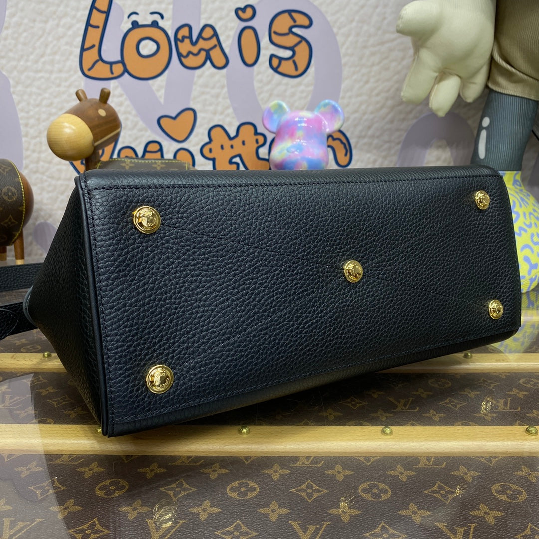 LV M22914 Louis Vuitton Lock It MM Bag Black - Image 6