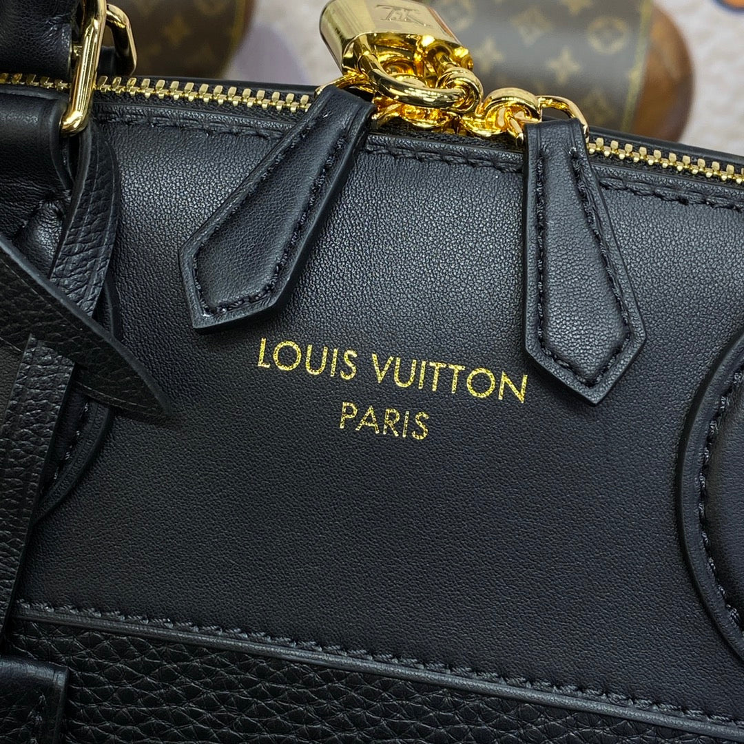 LV M22914 Louis Vuitton Lock It MM Bag Black - Image 7