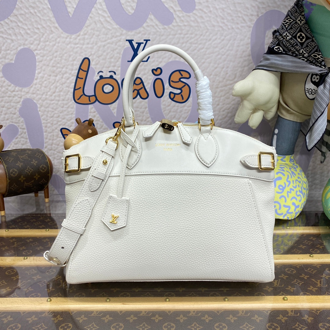 LV M23061 Louis Vuitton Lock It MM Bag Crème Beige - Image 2