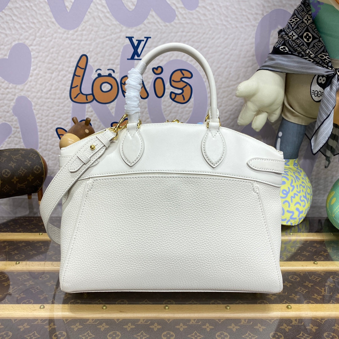 LV M23061 Louis Vuitton Lock It MM Bag Crème Beige - Image 3