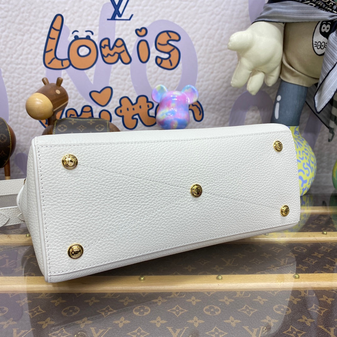 LV M23061 Louis Vuitton Lock It MM Bag Crème Beige - Image 6