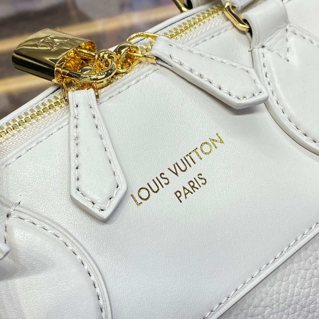 LV M23061 Louis Vuitton Lock It MM Bag Crème Beige - Image 8