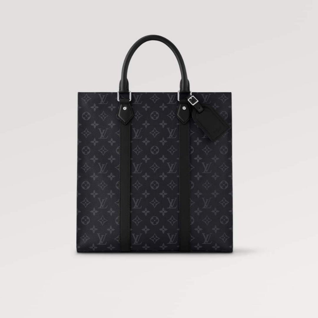 LV M46452 Louis Vuitton Sac Plat Bag Monogram Eclipse Coated Canvas