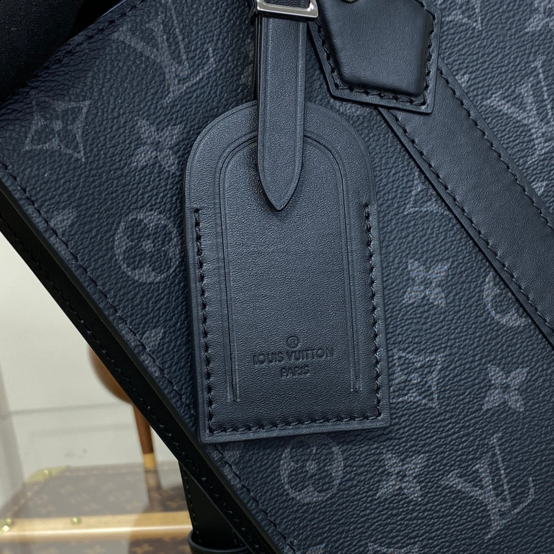 LV M46452 Louis Vuitton Sac Plat Bag Monogram Eclipse Coated Canvas - Image 8