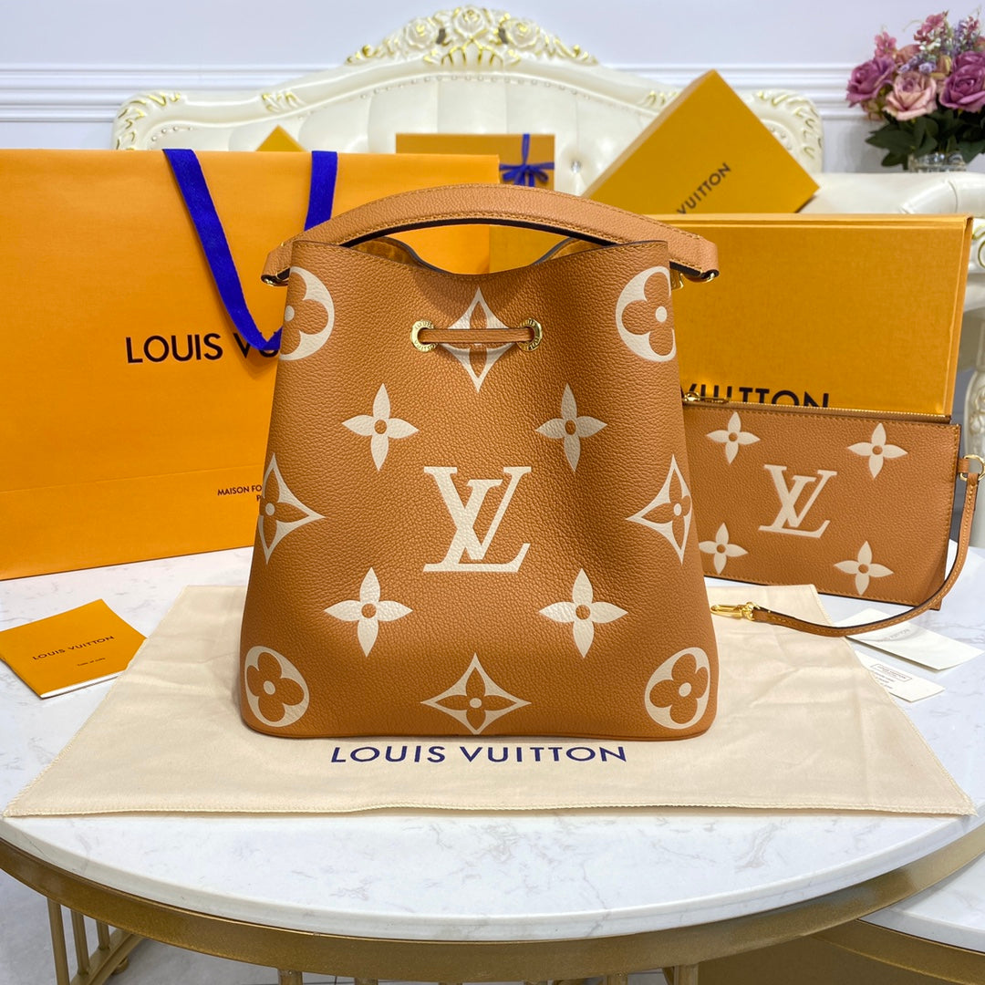 LV M45555 Louis Vuitton NéoNoé MM Brown/Yellow - Image 2