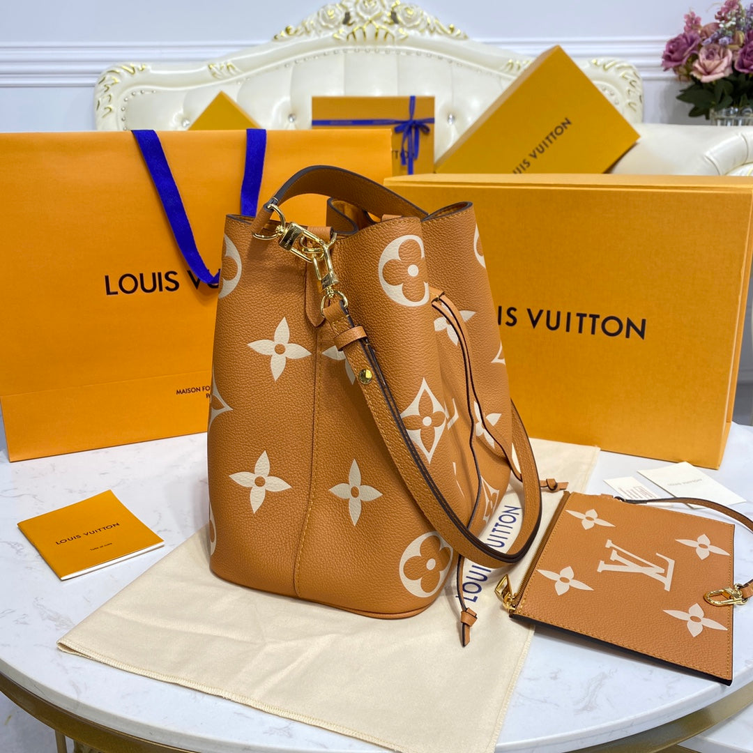 LV M45555 Louis Vuitton NéoNoé MM Brown/Yellow - Image 3